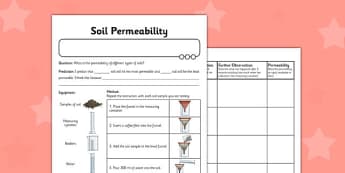 Soil Permeability Activity Sheet - activity, soil, permeability, worksheet