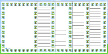 Summer Tree Portrait Page Borders- Portrait Page Borders - Page border, border, writing template, writing aid, writing frame, a4 border, template, templates, landscape