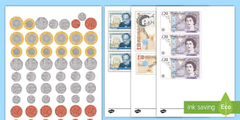 New British (UK) Coins Cut Outs - coins, money, counting