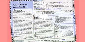 Natural Disasters Lesson Plan Ideas KS2 - natural disasters