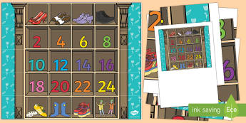 Counting in 2s Bee-Bot Mat - The Elves and the Shoemaker, traditional tales, counting, 2s, ict, bee-bot, it, technology, maths, m