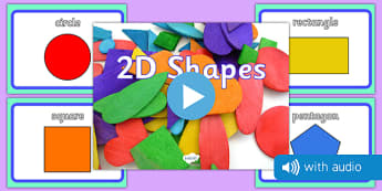 2D Shape Audio Flashcards - 2d shapes, audio, sound, flash cards