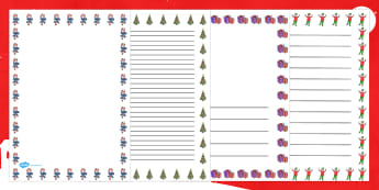 Elf Themed Page Borders - page borders, borders, elf, writing