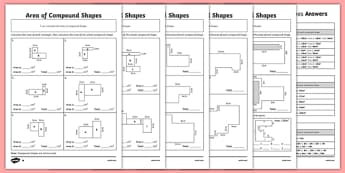 Area of Compound Shapes Differentiated Worksheet Pack