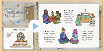 Different Beliefs PowerPoint - religion, religions, belief, multi