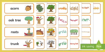 Little Acorns Word Cards - Twinkl originals, fiction, KS1, eYFS, Independent writing, story, vocabulary 
