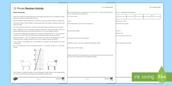 15 Minute Revision Activities: Direct Proportion Activity Sheet - proportion, graphs, ratio, direct proportion, ratio, proportional, formulae, constant, proportionali