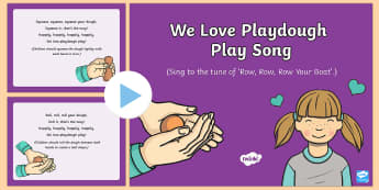 We Love Playdough Play Song PowerPoint - Playdough Play, dough disco, finger gym, fine motor skills, physical development.