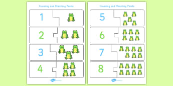 Five Little Frogs Counting Puzzle - Five, Little, Frogs, Puzzle