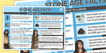 Stone Age Facts Poster - stone age, facts, poster, display, stone