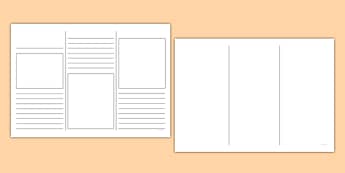 Leaflet Template - writing template, writing aid, leaflets 