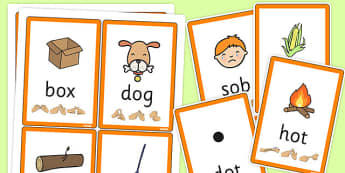 CVC Flash Cards with British Sign Language 'o' - flashcards, sign