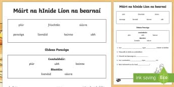 Pancake Tuesday ROI Gaeilge Fill in the Blanks Activity Sheet Gaeilge  - Pancake Tuesday/ Máirt na hInide, pancakes, líon na bearnaí, fill in the gaps, pancóga,Irish, wo
