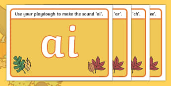 Autumn Themed Phase 3 Phoneme Playdough Mats