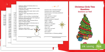 100 Christmas Circle Time Questions Booklet English/French - Christmas, circle time, Santa, favourite, preference, speaking and listening, EAL French,French-tran