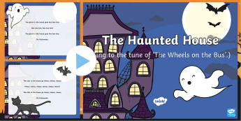 Haunted House Song PowerPoint - EYFS, Early Years, Halloween, witches, wizards, magic spell, Hallowe'en, All Hallows Eve, All Saint