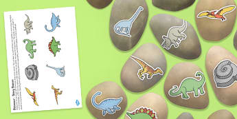 Dinosaur Story Stone Image Cut Outs - dinosaur, story stone, image, cut outs