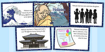 Hokusai Fact Cards - hokusai, fact, cards, fact cards, facts