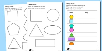 Shape Hunt Worksheet - numeracy, geometry, shapes, 2d, shape hunt worksheet, shapes worksheet, shapes activity sheet, shapes activity, shape hunt activity