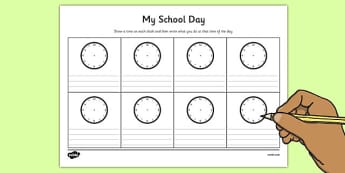 My School Day Worksheet - timetable, daily routine, transition