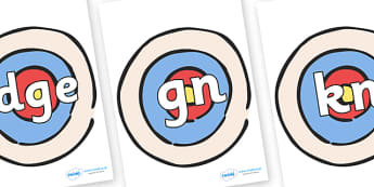 Silent Letters on Targets - Silent Letters, silent letter, letter blend, consonant, consonants, digraph, trigraph, A-Z letters, literacy, alphabet, letters, alternative sounds