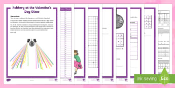 UKS2 Robbery at the Valentine's Day Disco Mystery Game - Valentine's Day,  Feb 14th, maths challenge, KS2 maths challenge, UKS2 maths, year 5, year 6, fract