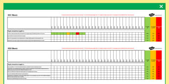 KS1 and KS2 Music Assessment Spreadsheet - ks1, ks2, music, assessment spreadsheet