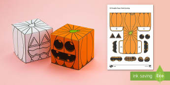 Simple Make Your Own 3D Pumpkin Halloween Paper Craft