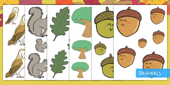 Little Acorns Size Ordering - EYFS, Little Acorns, Twinkl Originals, Twinkl Fiction, Autumn, Seasons, Plants and Growth, Growing, 