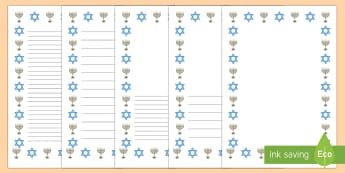 Hanukkah Themed Page Border Pack - Hanukkah, Jew, Judaism, celebration, light, festival, menorah, writing frames