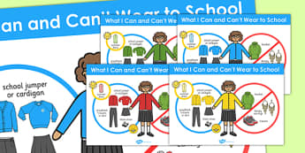 What I Can and Cant Wear to School Girls Poster - school, poster