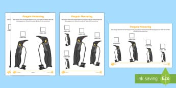 Penguin Measuring with Cubes Differentiated Activity Sheet - The Arctic, Polar Regions, north pole, south pole, explorers, measure, measuring, measurement, centi