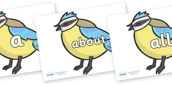 100 High Frequency Words on Birds - High frequency words, hfw, DfES Letters and Sounds, Letters and Sounds, display words