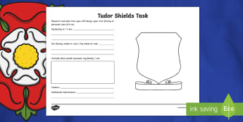 KS2 Tudor Shields Activity Sheet - KS2, year 3, yr 3, y3, year 4, yr 4, y4, year 5, yr 5, y5, year 6, yr 6, y6, Tudor shields, Tidors, 