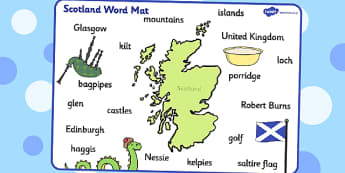 Scotland Word Mat - scotland, word mat, word, mat, britain