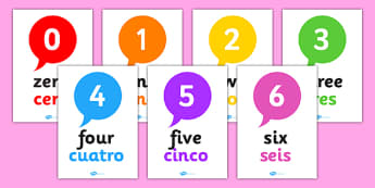 Spanish Translation Number Posters - spanish, translation, numbers, display posters, display, posters