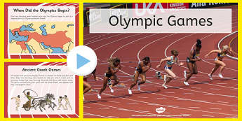 All About The Olympics PowerPoint - Brazil, Rio 2016, , Modern, Ancient Greek, Olympic Rings, Olympic Torch