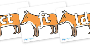 Final Letter Blends on Foxes - Final Letters, final letter, letter blend, letter blends, consonant, consonants, digraph, trigraph, literacy, alphabet, letters, foundation stage literacy
