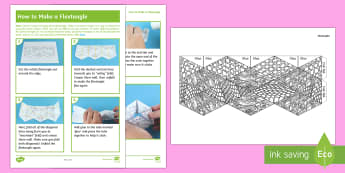 KS2 Seaside Flextangle Paper Craft - shells, ice-cream cone, scales, waves, colouring, mindfulness