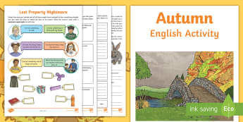 Year 4 Autumn English Activity Booklet - holiday booklet, homework booklet, y4, spag, writing activity, reading activity, 