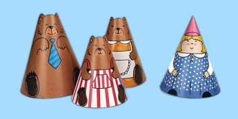 Goldilocks and the Three Bears Cone Characters - cones, roleplay