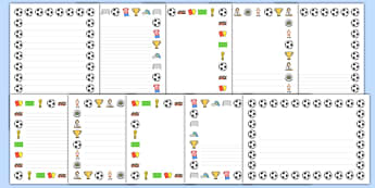 Football Page Borders - foot ball, soccer, sports, pe, writing, euro 2016