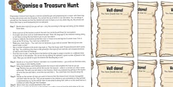 Organise a Treasure Hunt Activity Sheet - treasure hunt, activity, worksheet