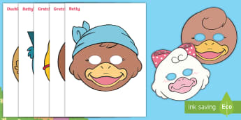 Brenda's Boring Egg Role-Play Masks - duck, ducks, duckling, hatching, life cycle, KS1, EYFS, Role-play resources, story re-telling, Drama