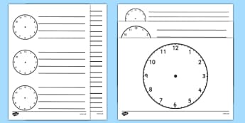 Blank Clock Templates - blank clock templates, blank clock, time, clock, template, templates, making clocks, activity, time, units of time, day, hour, minute, second