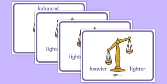 Weight Comparison Display Posters - Weight, weights, balance, balanced, weighing, scales, weighing scales, heavier, lighter, equal, unequal, numeracy, measurement, weight, poster