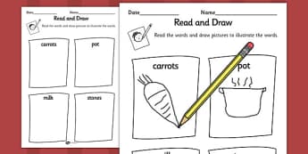 Stone Soup Read and Draw Worksheet - stone soup, read, draw