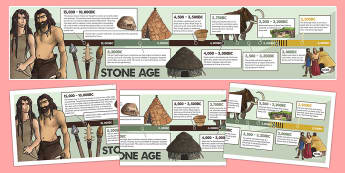 Stone Age Timeline - stone age, timeline, history, visual aids