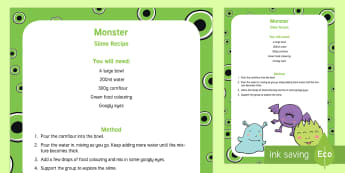 Monster Slime Recipe - sensory play, slime, monsters, Shrek, cornflour, gloop, jelly, goo