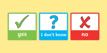 EAL Yes or No Answer Cards - eal, yes, no, answer, cards, card